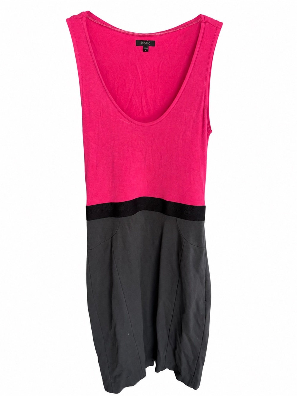 Teenflo Pink & Grey Colorblock Sleeveless Midi Dress Size 6